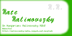 mate malinovszky business card