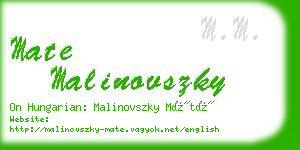 mate malinovszky business card